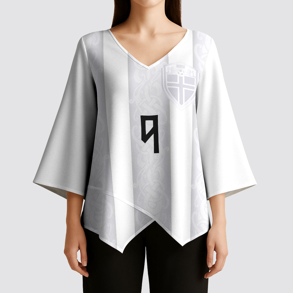 Custom Norway Football Kimono Sleeve Blouse Norge Viking Ornament Whiteout
