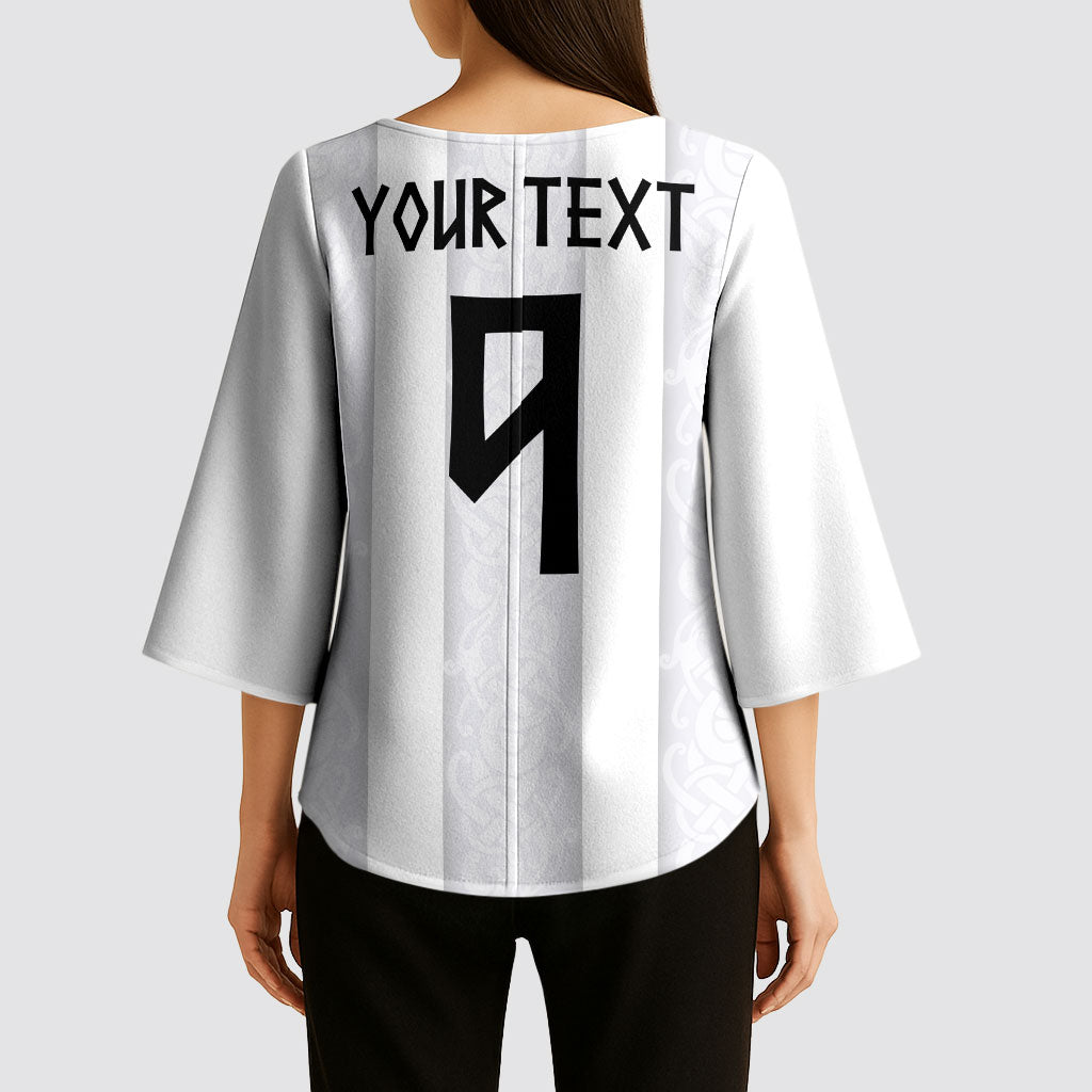 Custom Norway Football Kimono Sleeve Blouse Norge Viking Ornament Whiteout