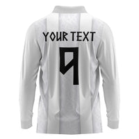 Custom Norway Football Long Sleeve Polo Shirt Norge Viking Ornament Whiteout