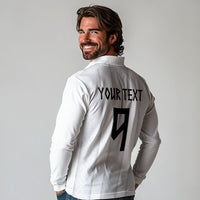 Custom Norway Football Long Sleeve Polo Shirt Norge Viking Ornament Whiteout