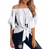 Custom Norway Football Off Shoulder Wrap Waist Top Norge Viking Ornament Whiteout