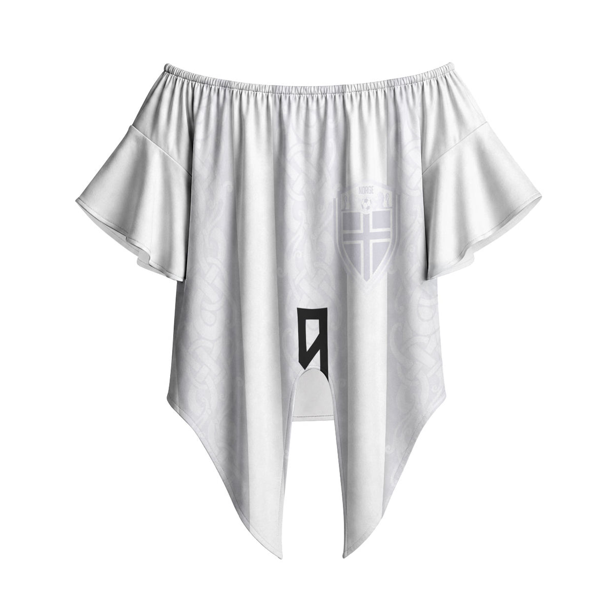 Custom Norway Football Off Shoulder Wrap Waist Top Norge Viking Ornament Whiteout