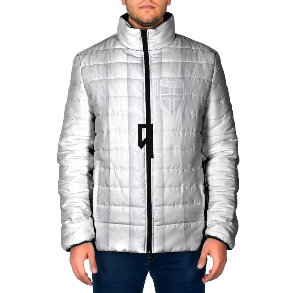 Custom Norway Football Padded Jacket Norge Viking Ornament Whiteout