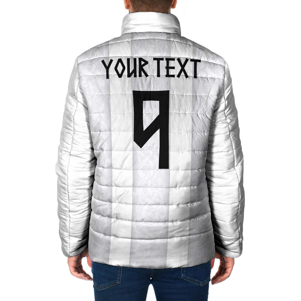 Custom Norway Football Padded Jacket Norge Viking Ornament Whiteout