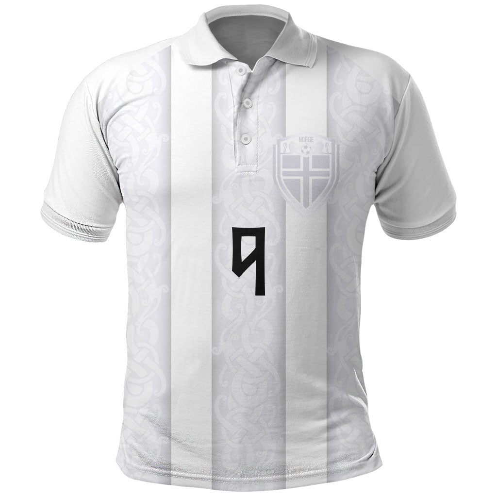 Custom Norway Football Polo Shirt Norge Viking Ornament Whiteout