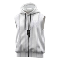 Custom Norway Football Sleeveless Zip Hoodie Norge Viking Ornament Whiteout