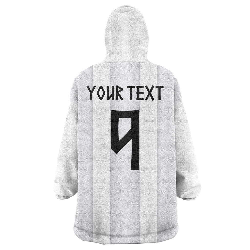Custom Norway Football Wearable Blanket Hoodie Norge Viking Ornament Whiteout
