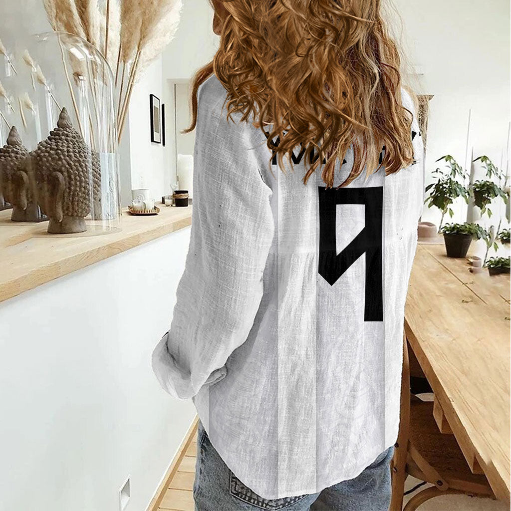 Custom Norway Football Women Casual Shirt Norge Viking Ornament Whiteout