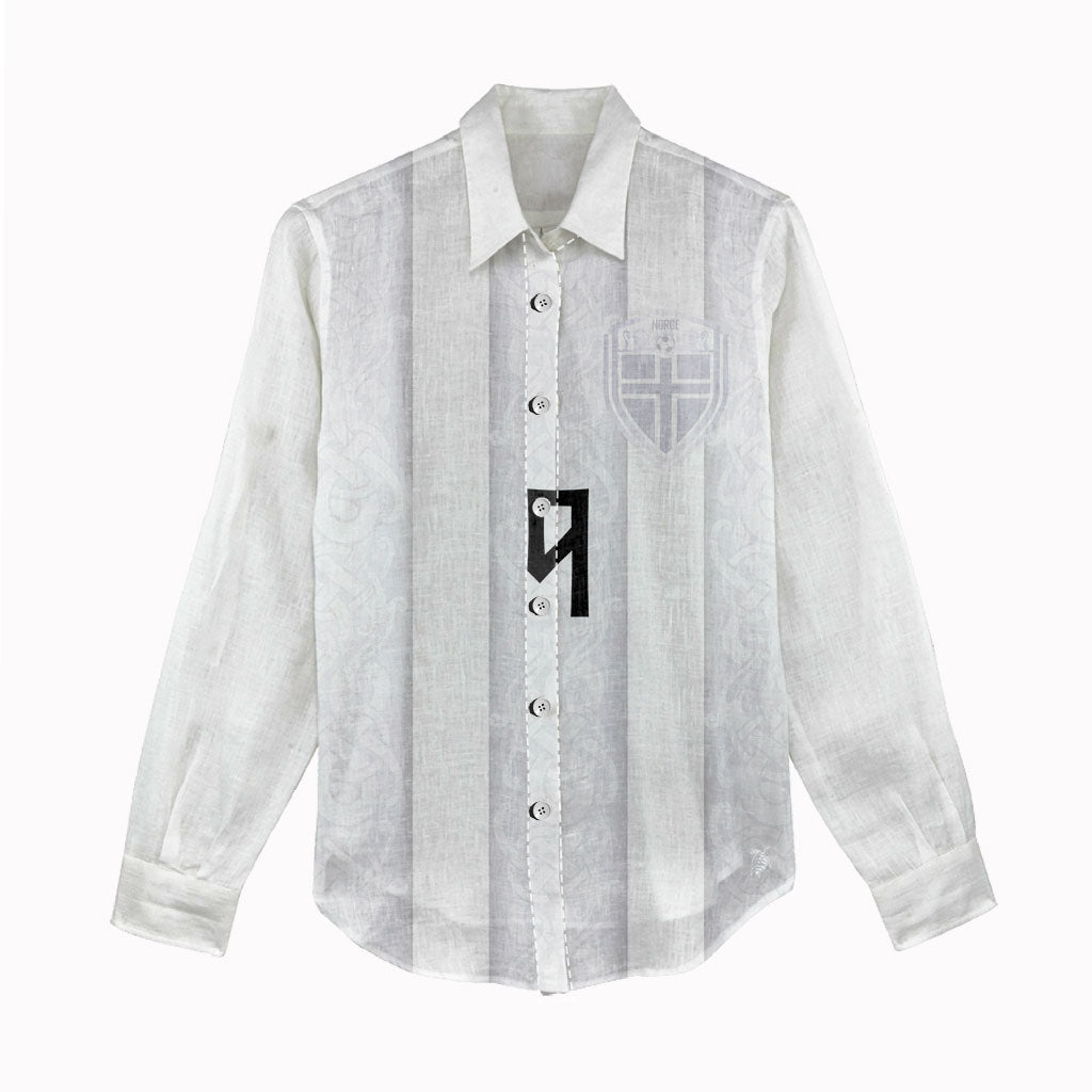 Custom Norway Football Women Casual Shirt Norge Viking Ornament Whiteout