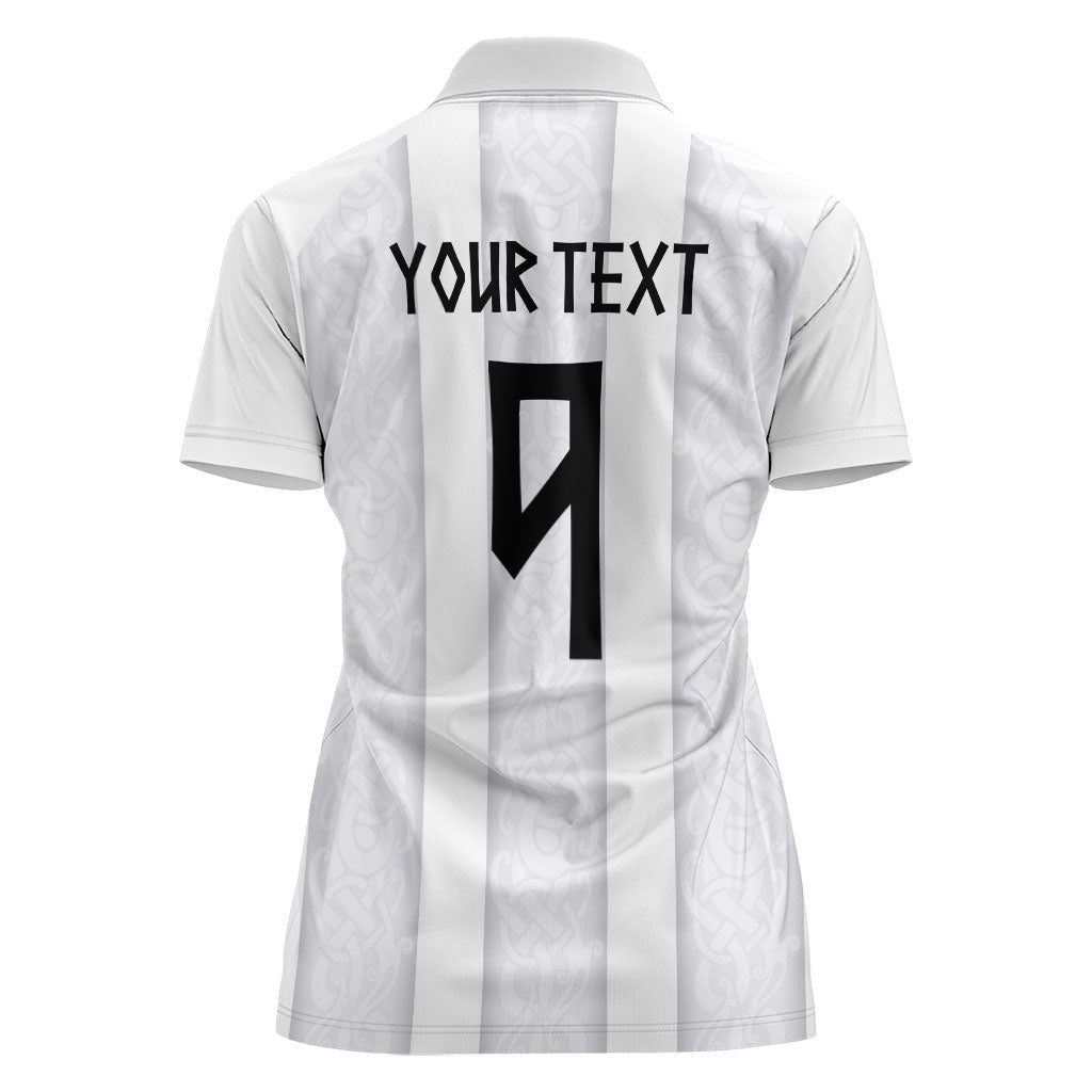 Custom Norway Football Women Polo Shirt Norge Viking Ornament Whiteout