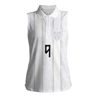 Custom Norway Football Women Sleeveless Polo Shirt Norge Viking Ornament Whiteout