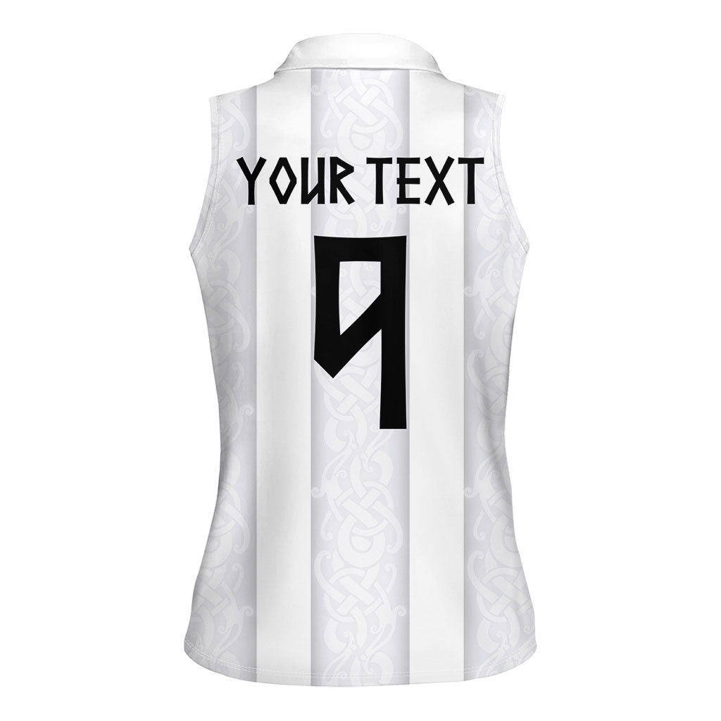 Custom Norway Football Women Sleeveless Polo Shirt Norge Viking Ornament Whiteout