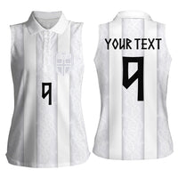Custom Norway Football Women Sleeveless Polo Shirt Norge Viking Ornament Whiteout