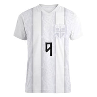 Custom Norway Football Women V-Neck T-Shirt Norge Viking Ornament Whiteout