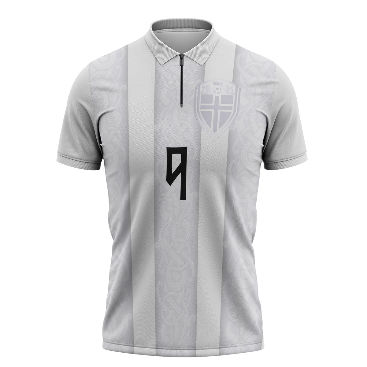 Custom Norway Football Zipper Polo Shirt Norge Viking Ornament Whiteout