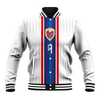 Custom Norway Football Baseball Jacket Norge Viking Ornament Vertical Stripe Sporty Style
