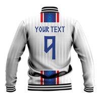 Custom Norway Football Baseball Jacket Norge Viking Ornament Vertical Stripe Sporty Style