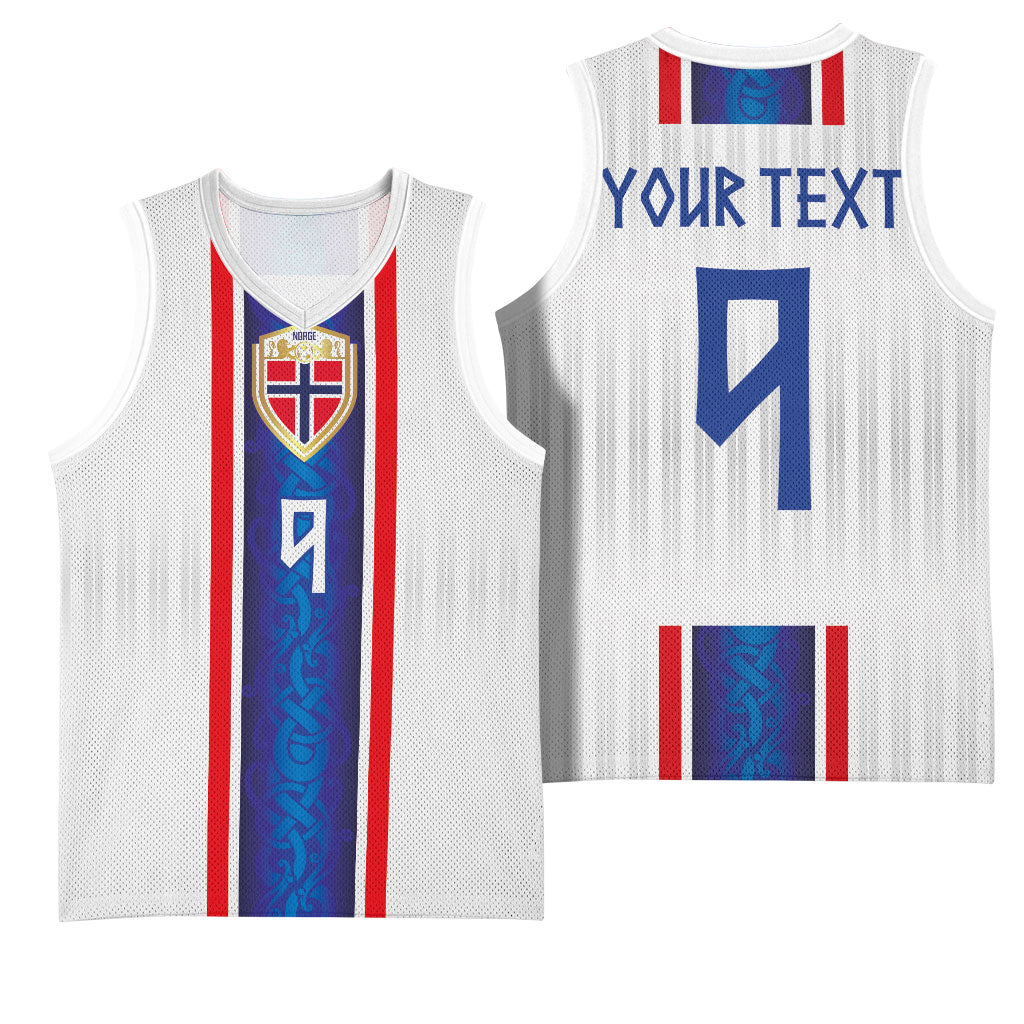 Custom Norway Football Basketball Jersey Norge Viking Ornament Vertical Stripe Sporty Style