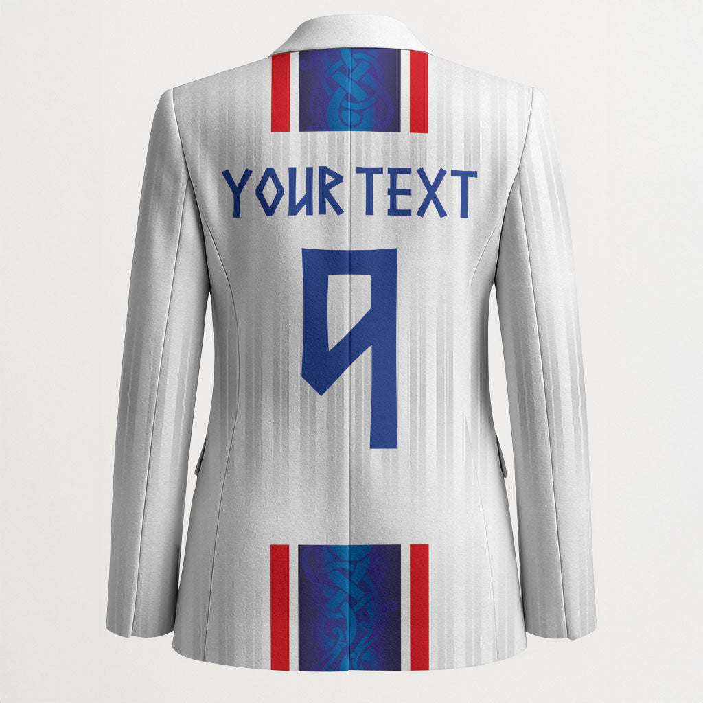 Custom Norway Football Blazer Norge Viking Ornament Vertical Stripe Sporty Style
