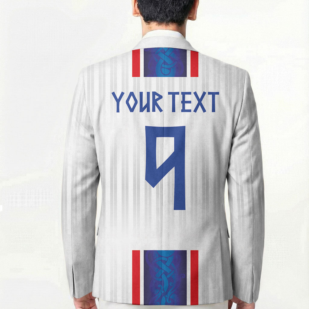 Custom Norway Football Blazer Norge Viking Ornament Vertical Stripe Sporty Style
