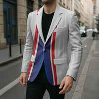 Custom Norway Football Blazer Norge Viking Ornament Vertical Stripe Sporty Style