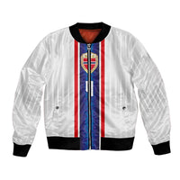 Custom Norway Football Bomber Jacket Norge Viking Ornament Vertical Stripe Sporty Style