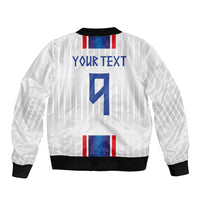 Custom Norway Football Bomber Jacket Norge Viking Ornament Vertical Stripe Sporty Style