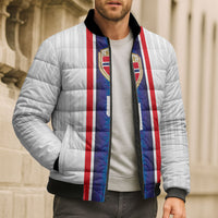 Custom Norway Football Bomber Puffer Jacket Norge Viking Ornament Vertical Stripe Sporty Style