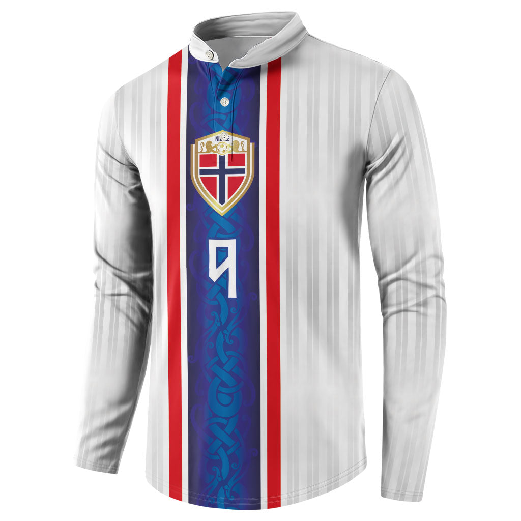 Custom Norway Football Button Sweatshirt Norge Viking Ornament Vertical Stripe Sporty Style