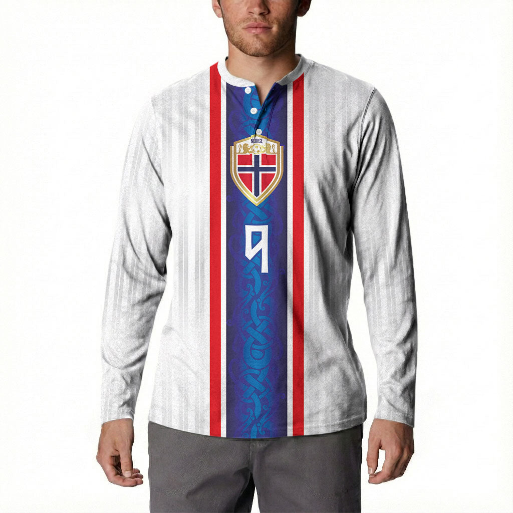 Custom Norway Football Button Sweatshirt Norge Viking Ornament Vertical Stripe Sporty Style