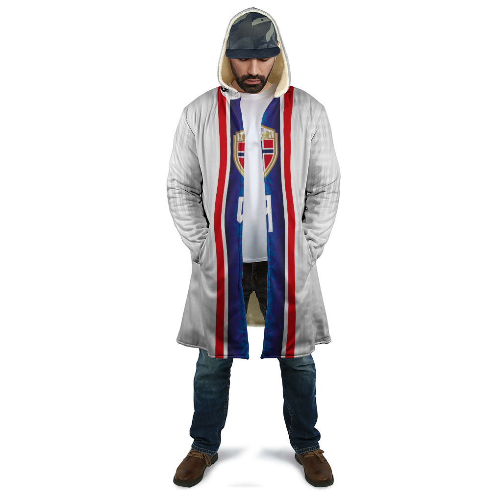 Custom Norway Football Cloak Norge Viking Ornament Vertical Stripe Sporty Style