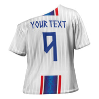 Custom Norway Football Cross Shoulder Shirt Norge Viking Ornament Vertical Stripe Sporty Style