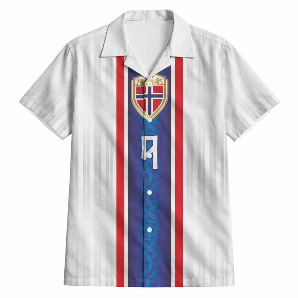 Custom Norway Football Hawaiian Shirt Norge Viking Ornament Vertical Stripe Sporty Style