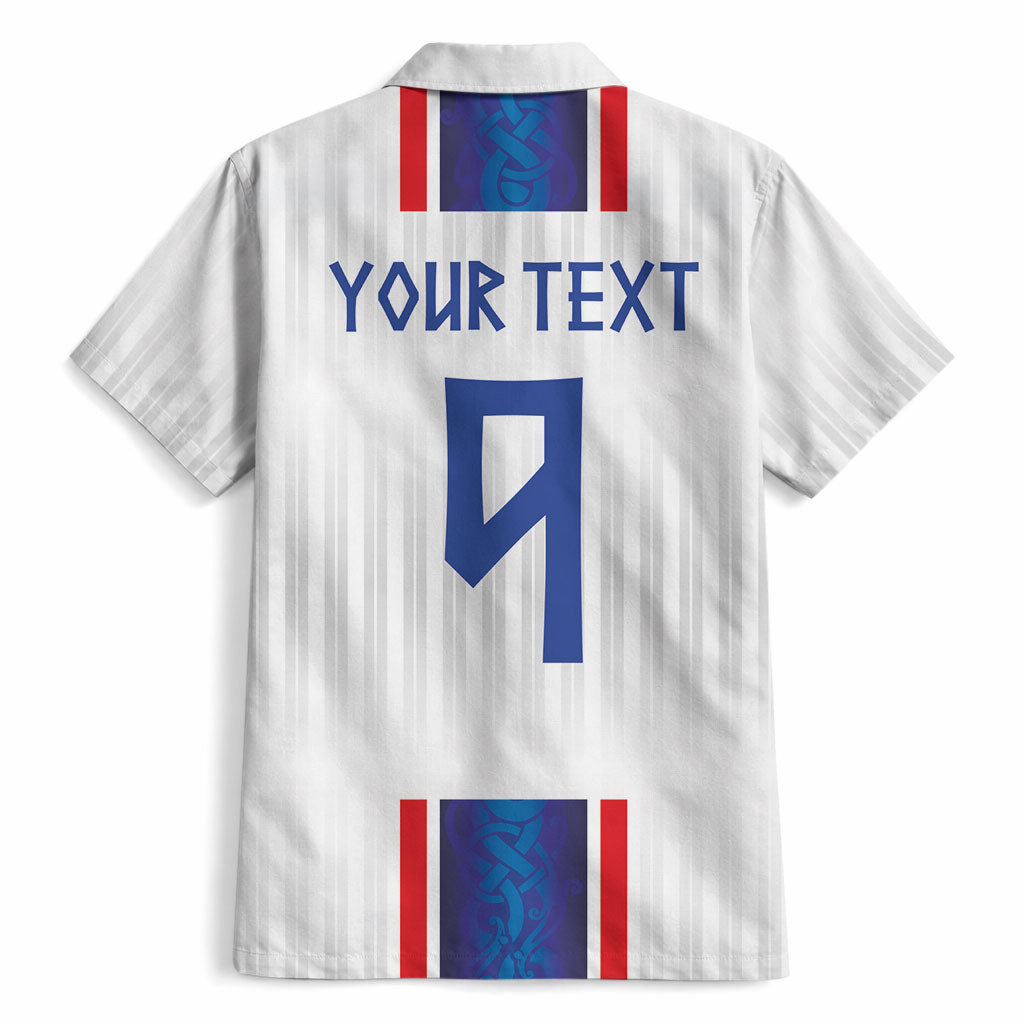 Custom Norway Football Hawaiian Shirt Norge Viking Ornament Vertical Stripe Sporty Style