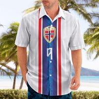 Custom Norway Football Hawaiian Shirt Norge Viking Ornament Vertical Stripe Sporty Style