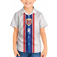 Custom Norway Football Hawaiian Shirt Norge Viking Ornament Vertical Stripe Sporty Style