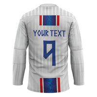Custom Norway Football Hockey Jersey Norge Viking Ornament Vertical Stripe Sporty Style