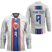 Custom Norway Football Hockey Jersey Norge Viking Ornament Vertical Stripe Sporty Style