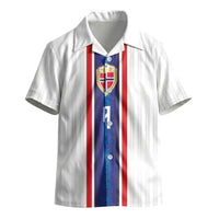 Custom Norway Football Kid Hawaiian Shirt Norge Viking Ornament Vertical Stripe Sporty Style
