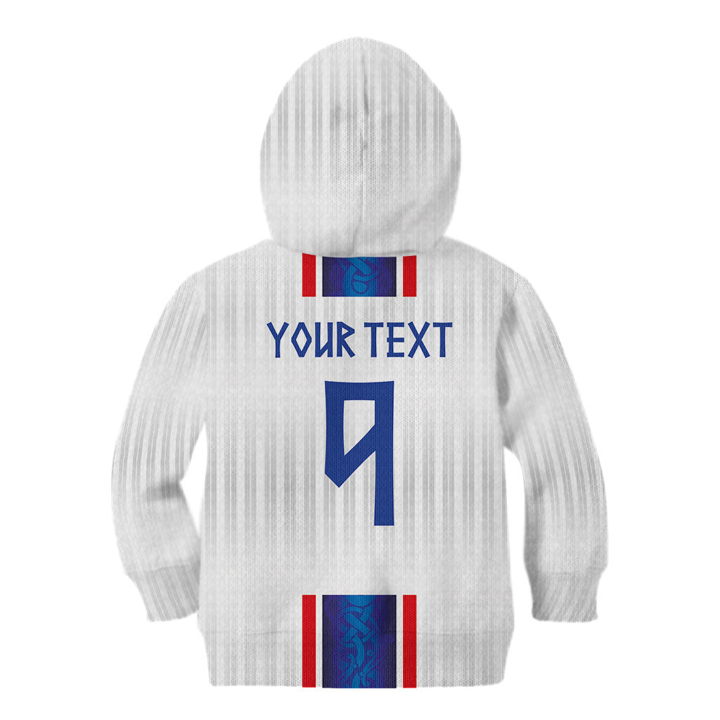 Custom Norway Football Kid Hoodie Norge Viking Ornament Vertical Stripe Sporty Style