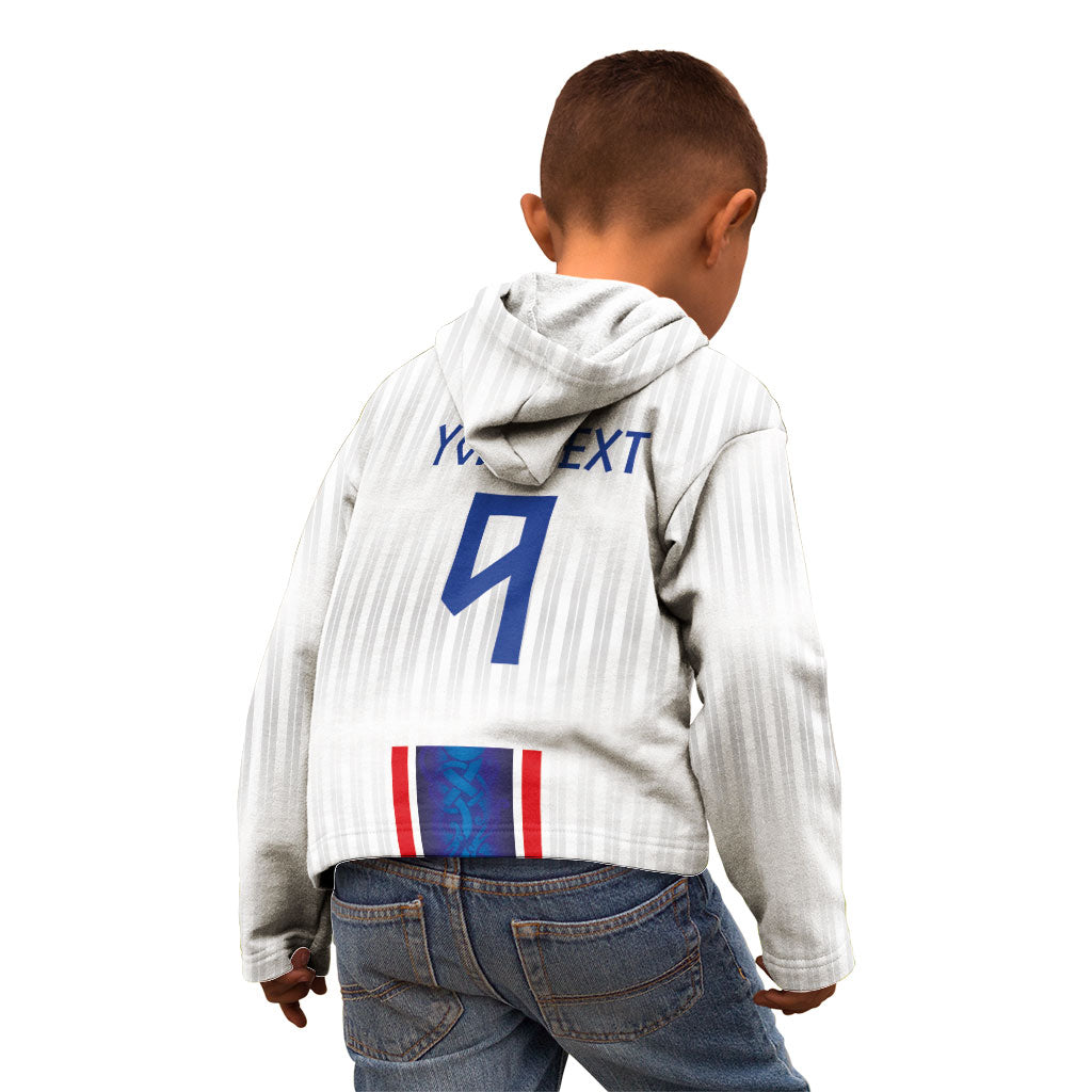 Custom Norway Football Kid Hoodie Norge Viking Ornament Vertical Stripe Sporty Style
