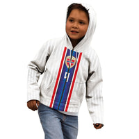 Custom Norway Football Kid Hoodie Norge Viking Ornament Vertical Stripe Sporty Style