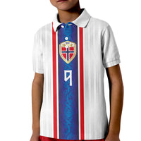 Custom Norway Football Kid Polo Shirt Norge Viking Ornament Vertical Stripe Sporty Style