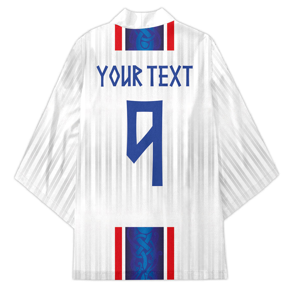 Custom Norway Football Kimono Norge Viking Ornament Vertical Stripe Sporty Style