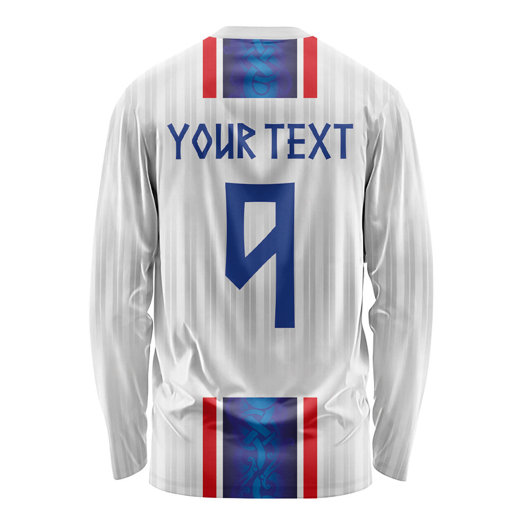 Custom Norway Football Long Sleeve Shirt Norge Viking Ornament Vertical Stripe Sporty Style