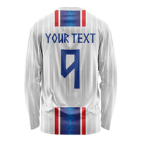 Custom Norway Football Long Sleeve Shirt Norge Viking Ornament Vertical Stripe Sporty Style