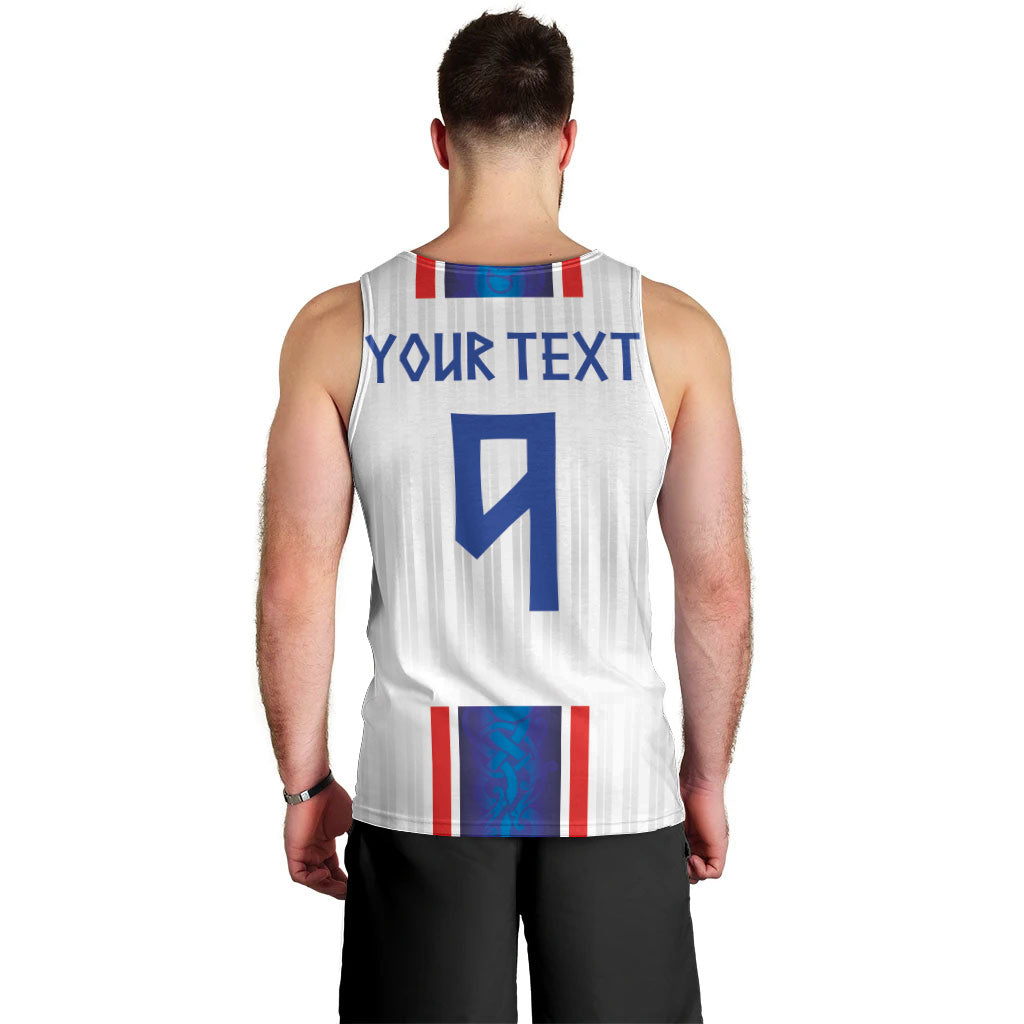 Custom Norway Football Men Tank Top Norge Viking Ornament Vertical Stripe Sporty Style