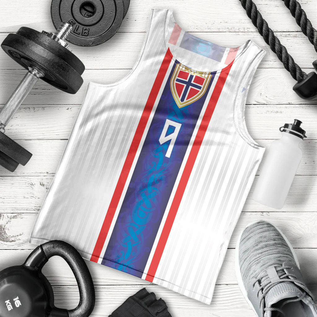 Custom Norway Football Men Tank Top Norge Viking Ornament Vertical Stripe Sporty Style
