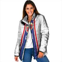 Custom Norway Football Padded Jacket Norge Viking Ornament Vertical Stripe Sporty Style