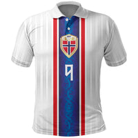 Custom Norway Football Polo Shirt Norge Viking Ornament Vertical Stripe Sporty Style